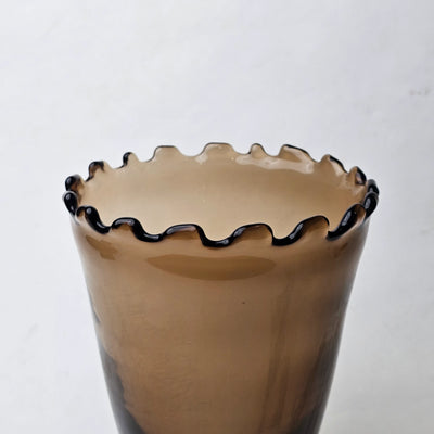 Radiant Brown Glass Artisan Vase