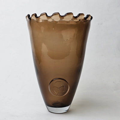 Radiant Brown Glass Artisan Vase