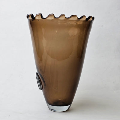 Radiant Brown Glass Artisan Vase