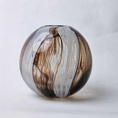 Bronze Elegance Striped Artisan Vase