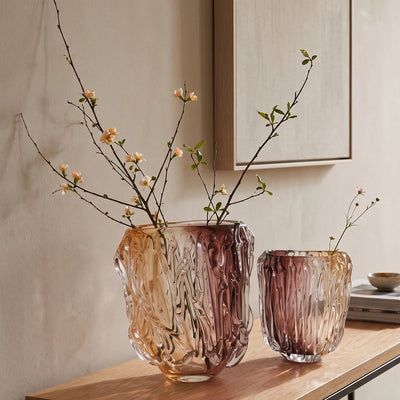 Amber Blush Glass Vase