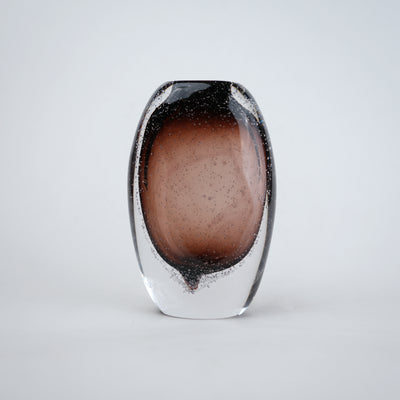 Amber Oval Glass Vase