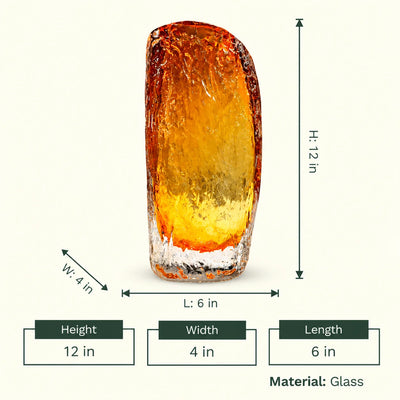 Golden Amber Textured Glass Vase