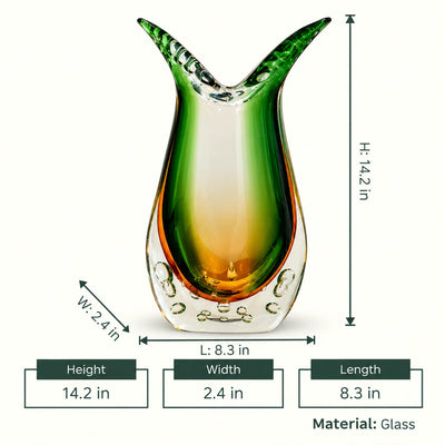 Arc Green Amber Vase