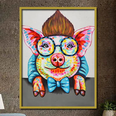 Dapper Pig Canvas Painting