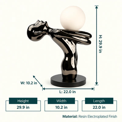 Black Sculptural Table Lamp