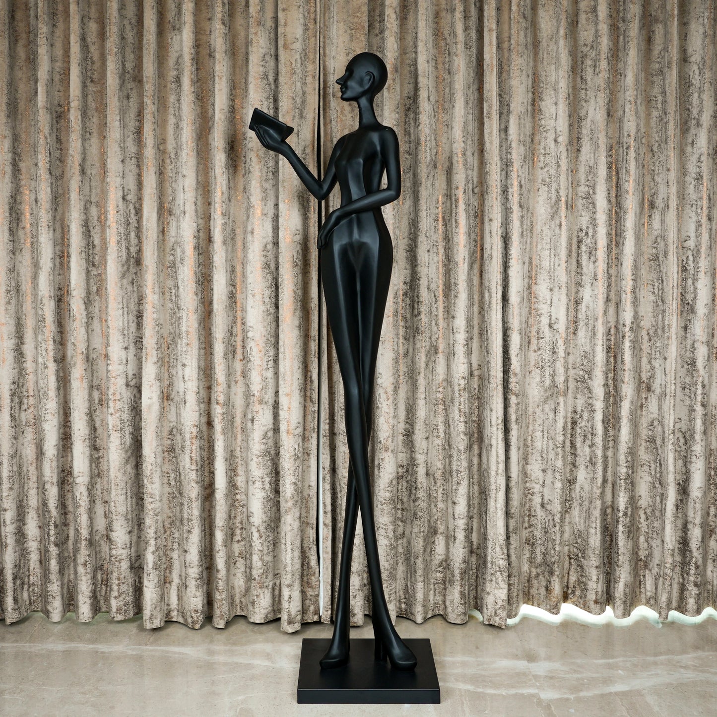 Poised Reader Floor Sculpture