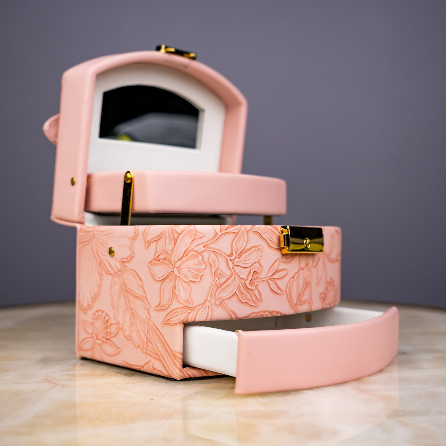 Elegant Pink Jewelry Box - Small