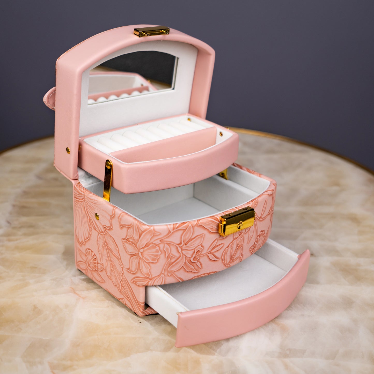 Elegant Pink Jewelry Box - Small