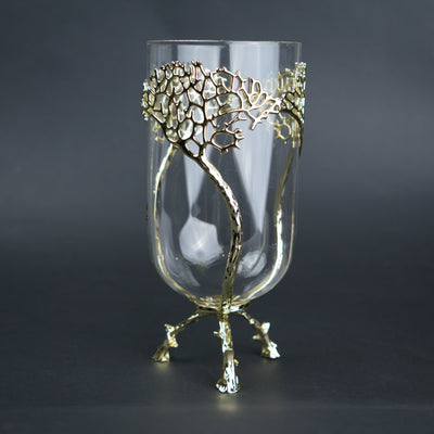 Golden Tree Glass Vase