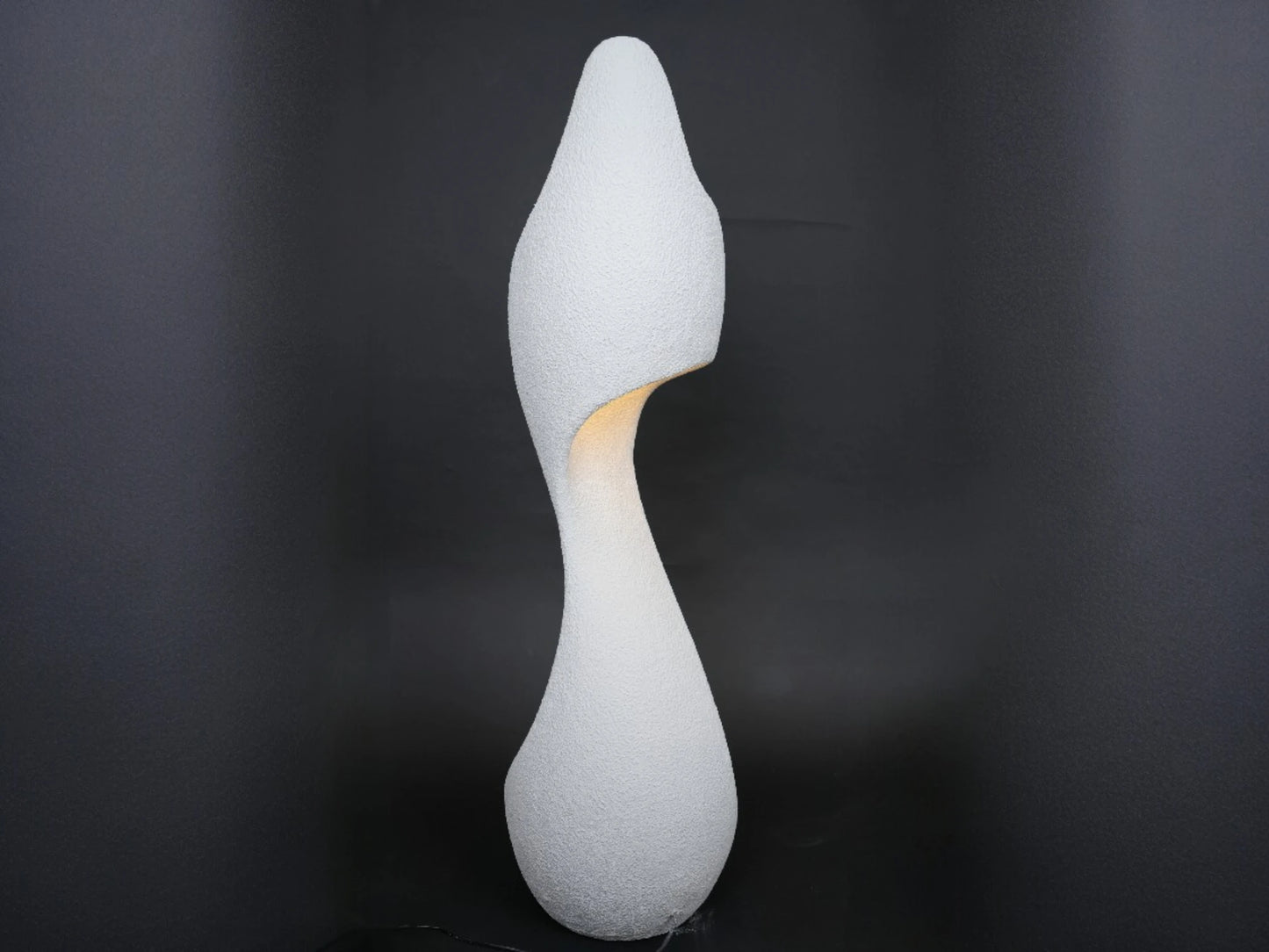 curved sculptural floor lamp ivory modern ambient lighting decor
