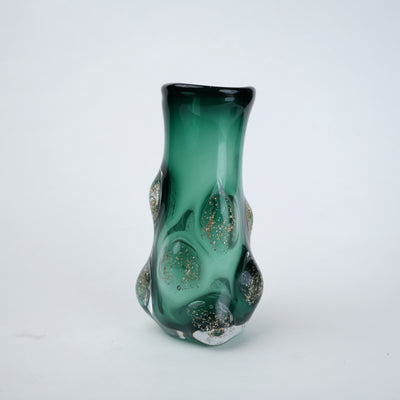 Emerald Aura Glass Vase