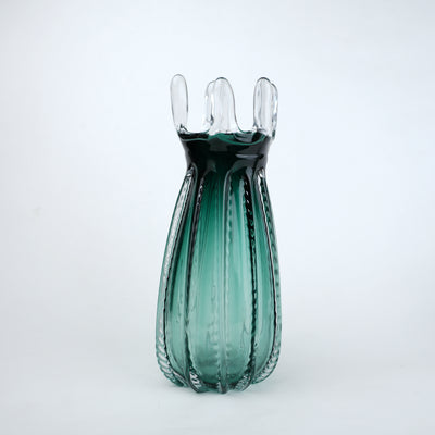 Emerald Crown Glass Vase