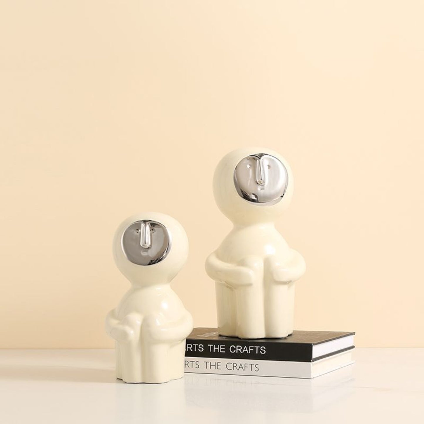 Modern Grace: Ivory & Silver Art Sculpture