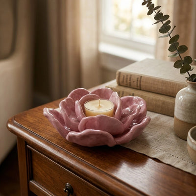 Flower Glass Candle Holder