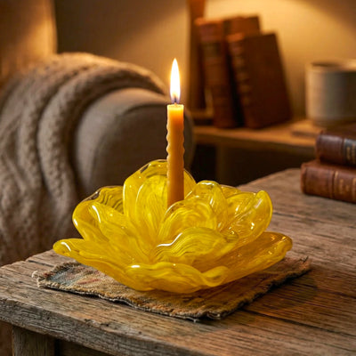 Flower Glass Candle Holder