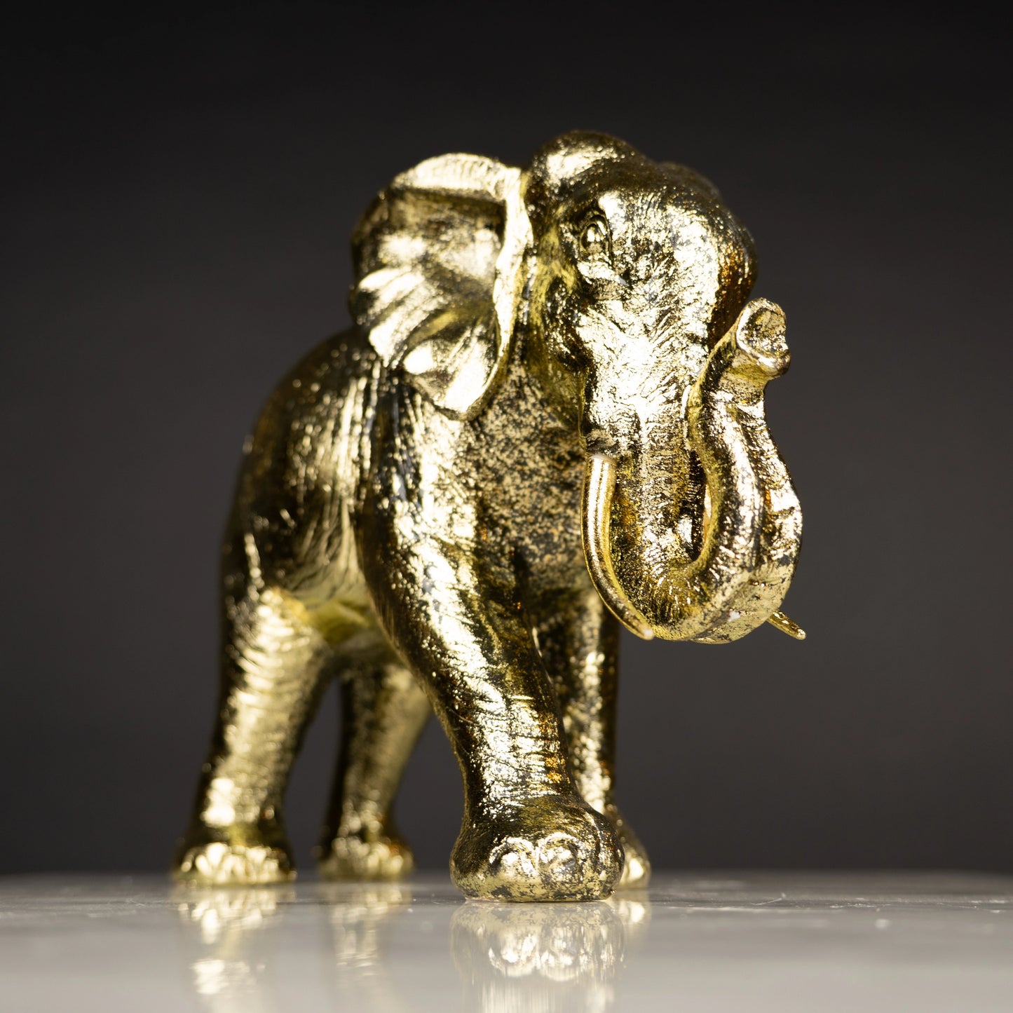 Gold Textured Elephant Figurine