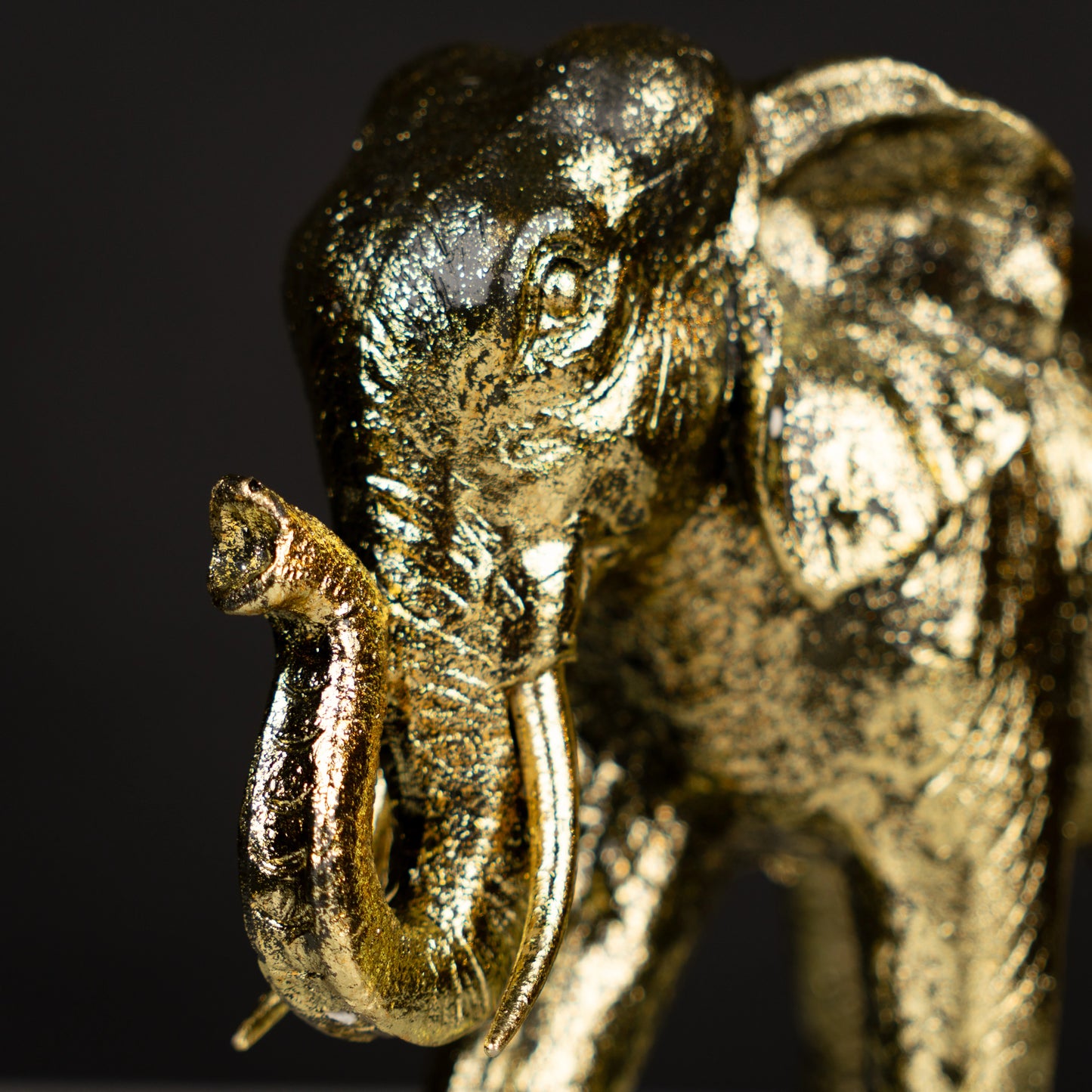 Gold Textured Elephant Figurine