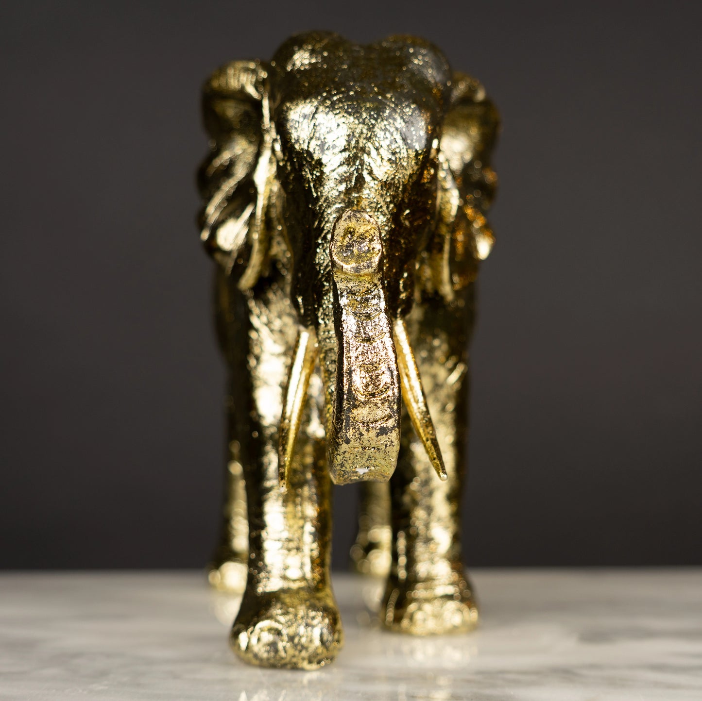 Gold Textured Elephant Figurine