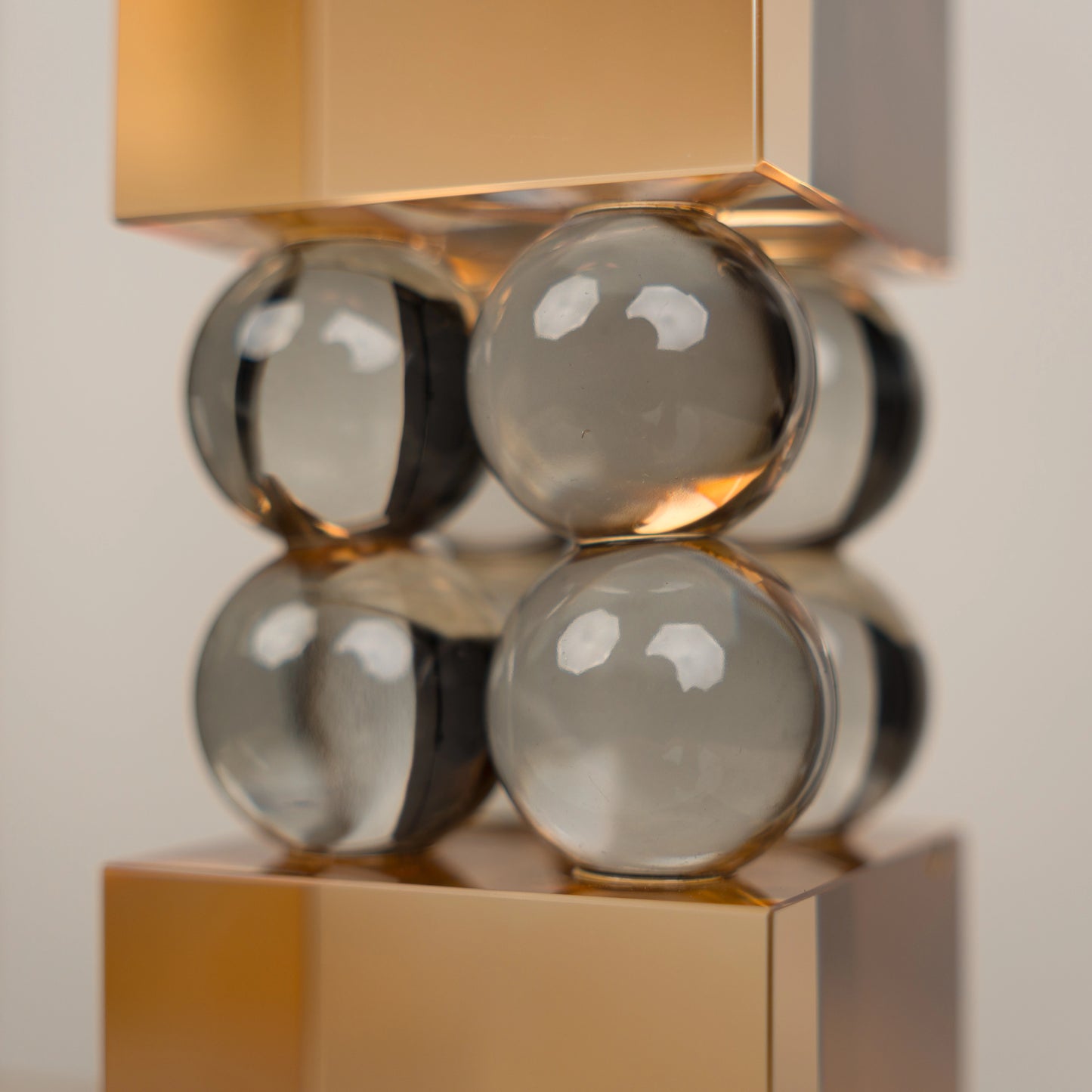 Amber Grey Crystal Candle Stand - Big