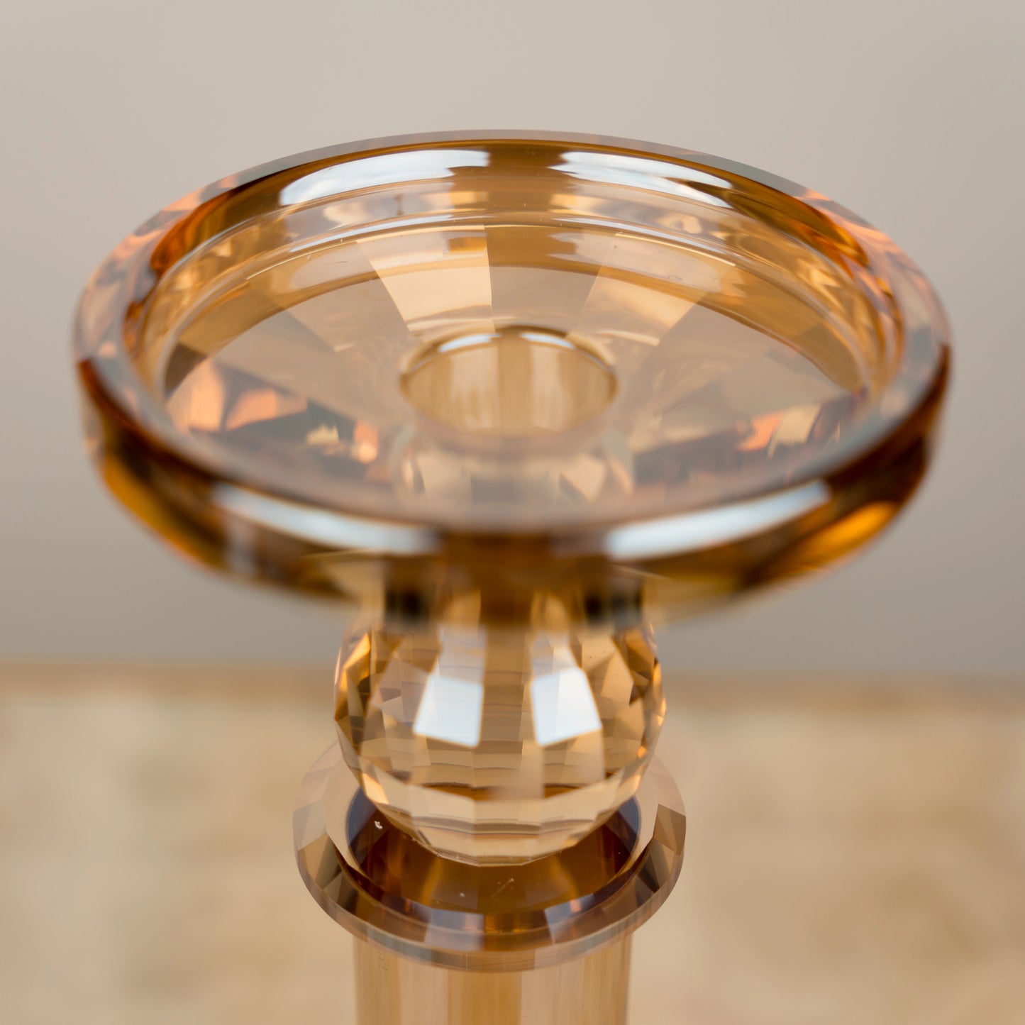 Amber Crystal Candle Holder