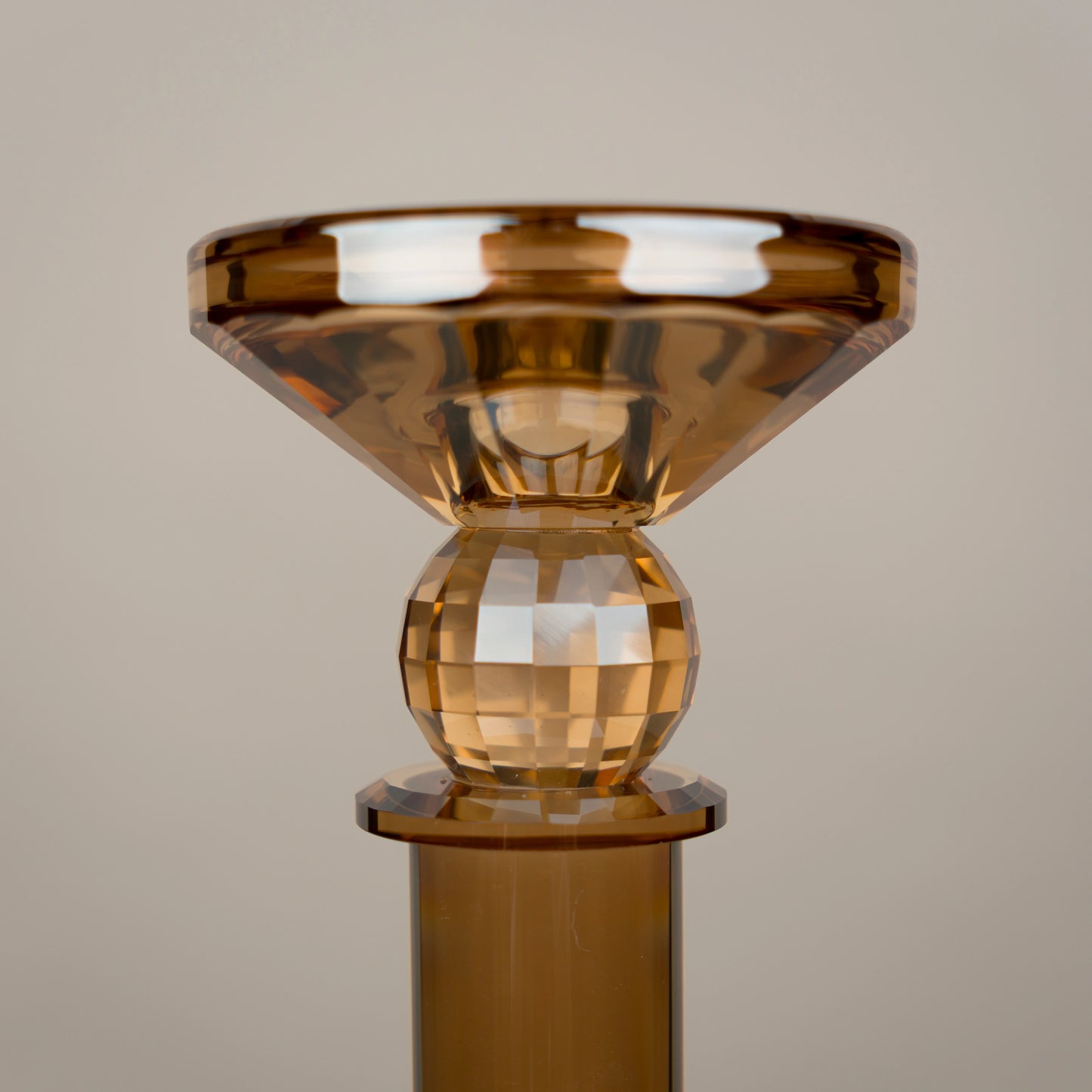 Amber Crystal Candle Holder