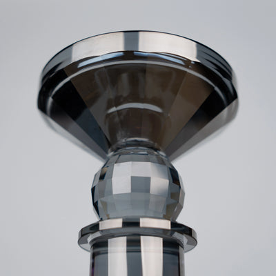 Grey Crystal Pillar Candle Holder