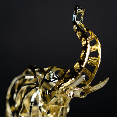 Gilded Filigree Lucky Elephant Statue