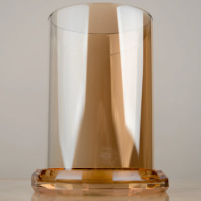Amber Glass Faceted Votive Holder - Big