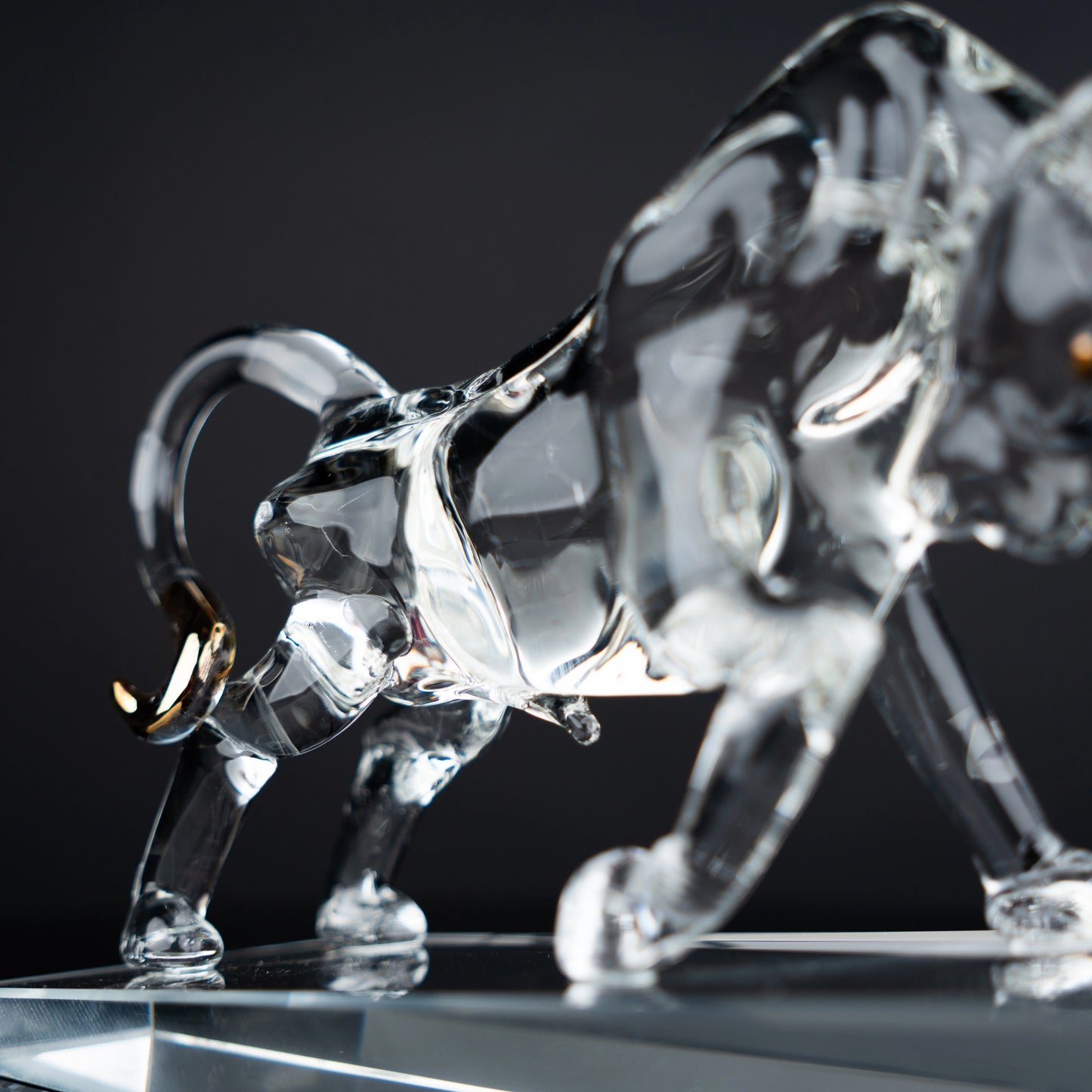 Crystal Charging Bull Figurine