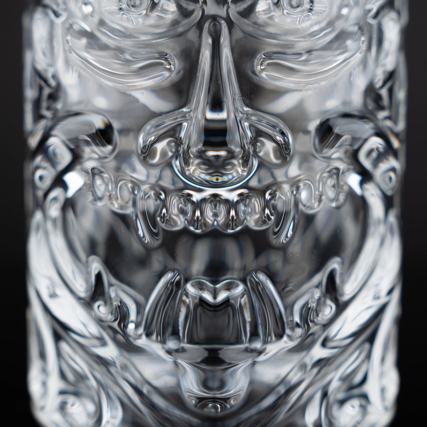 Clear Carved Tiki Tumblers - Set of 6