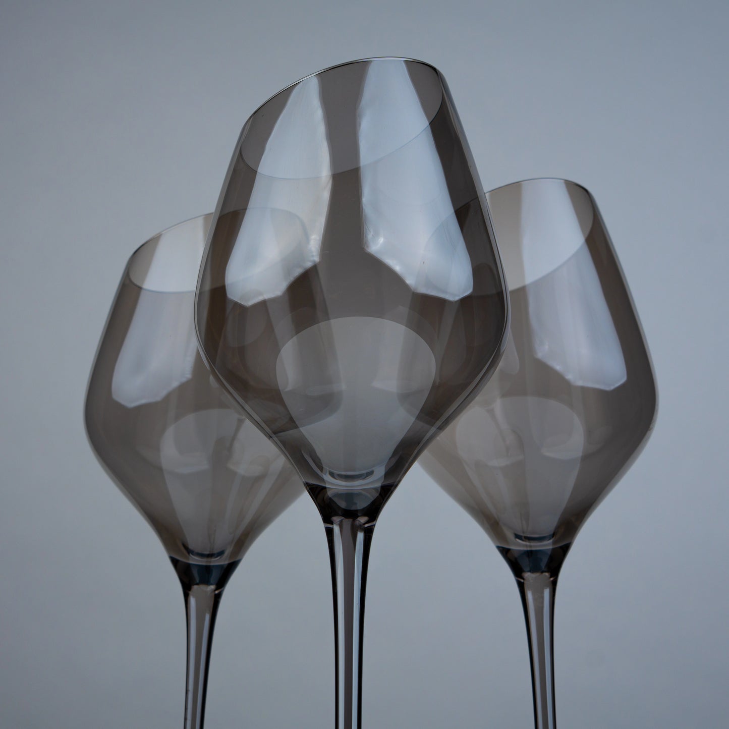 Slanted Stem Wine Glasses - Set of 2