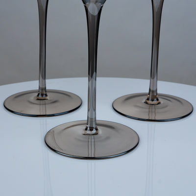 Grey-Tinted Crystal Wine Glass - Set of 4