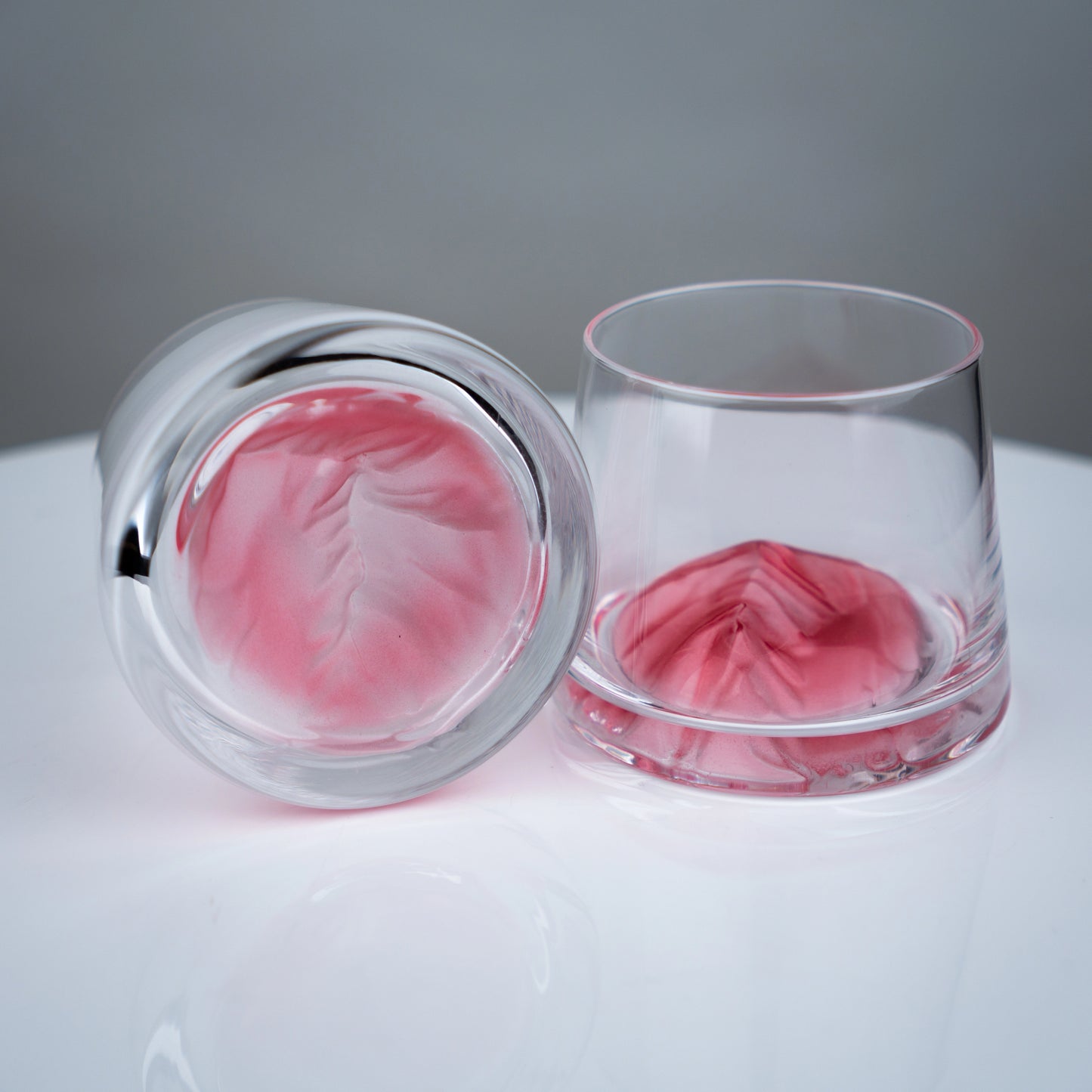 Pink Aerating Rocks Glasses - Set of 4