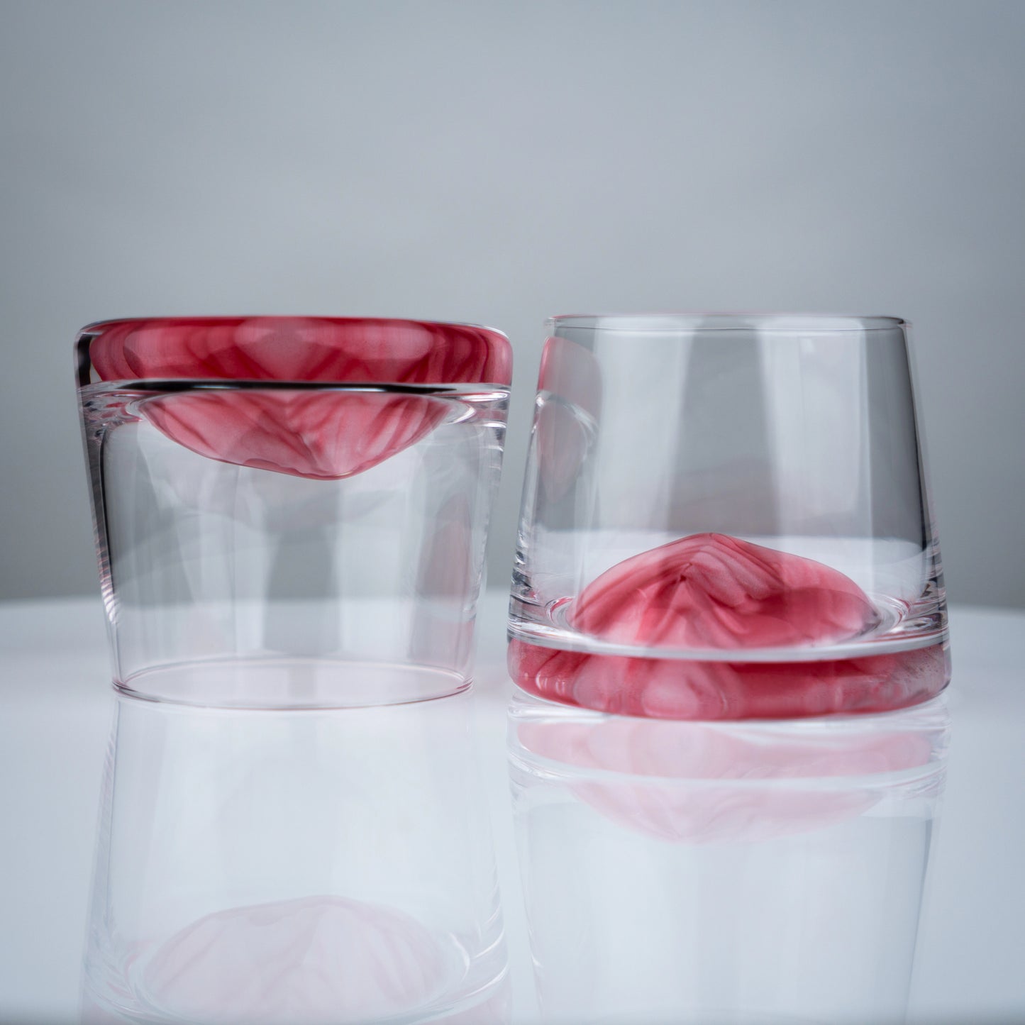 Pink Aerating Rocks Glasses - Set of 4