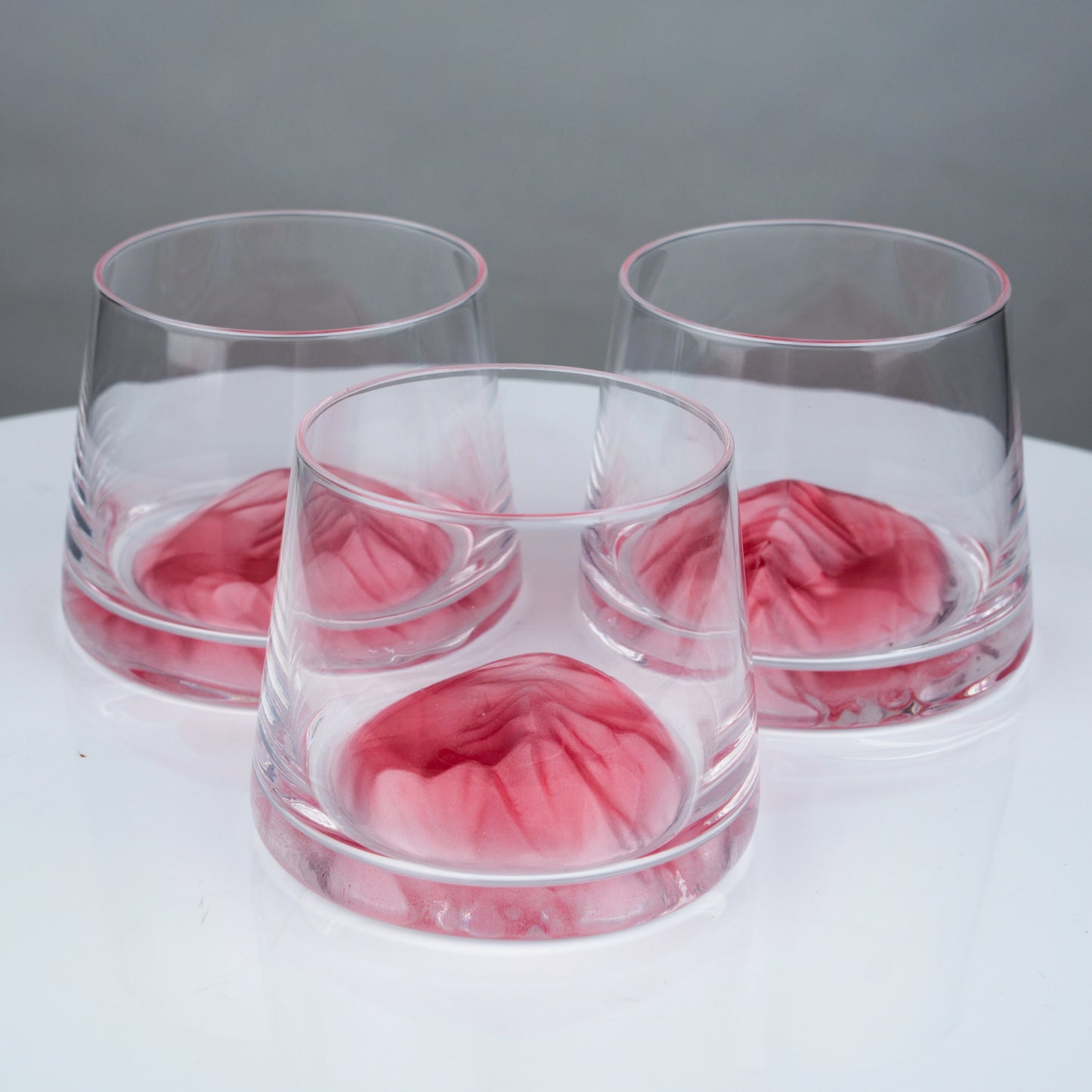 Pink Aerating Rocks Glasses - Set of 4