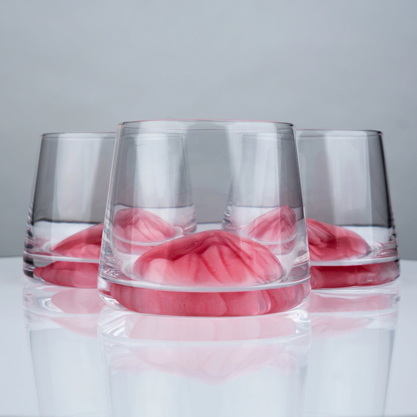 Pink Aerating Rocks Glasses - Set of 4