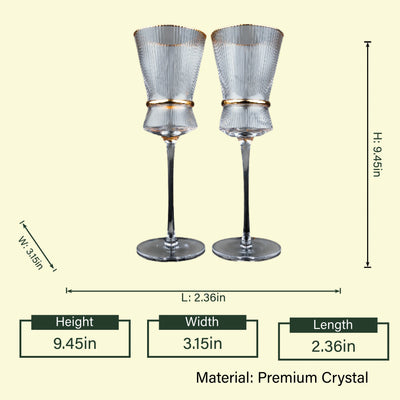 Clear Gold-Rim Wine Glass - Set of 2