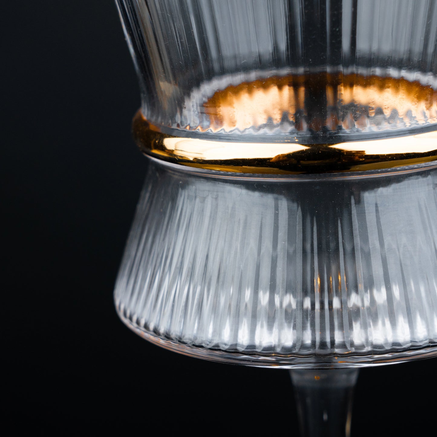 Clear Gold-Rim Wine Glass - Set of 2