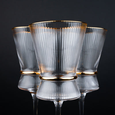 Clear Gold-Rim Wine Glass - Set of 2