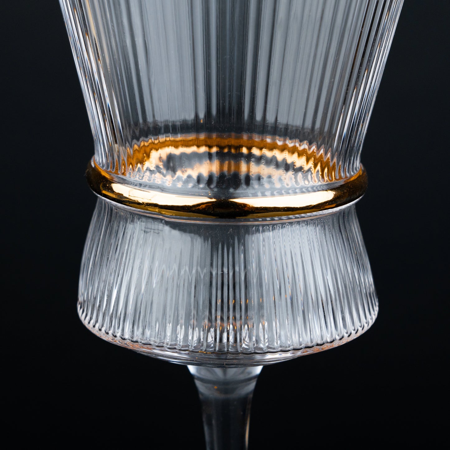 Clear Gold-Rim Wine Glass - Set of 2