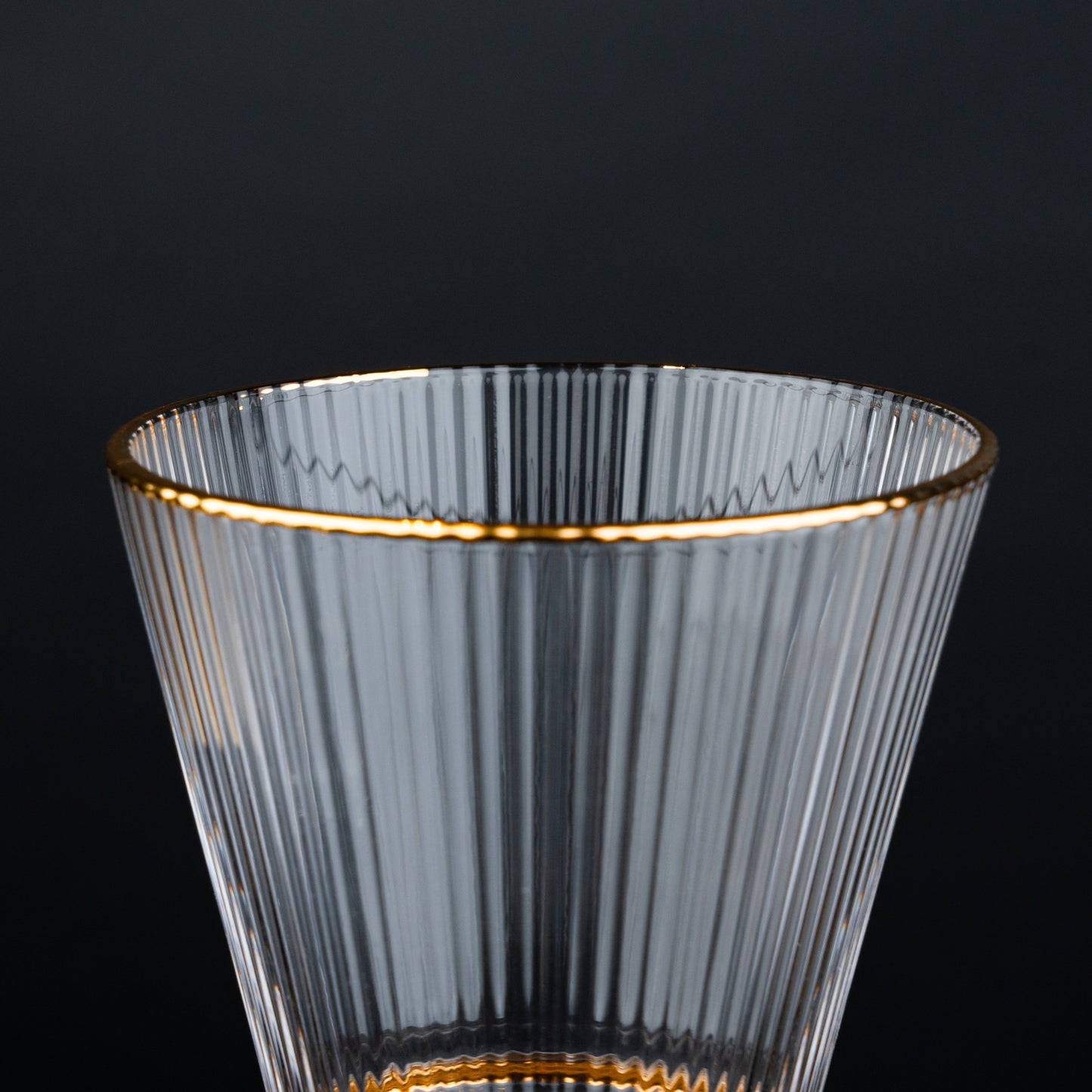 Clear Gold-Rim Wine Glass - Set of 2