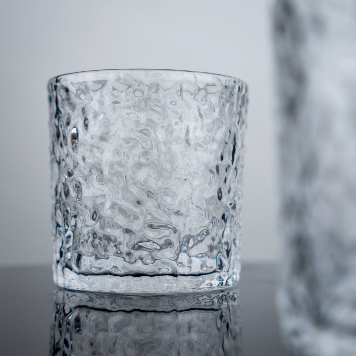 Clear Textured Rocks Glasses - Set of 4