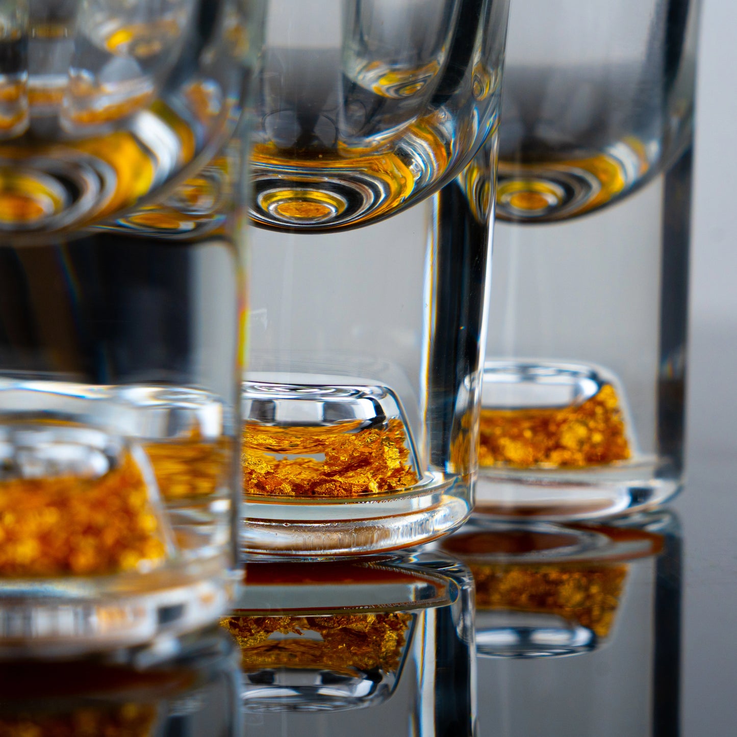 Gold Base Mini Shot Glasses - Set of 6