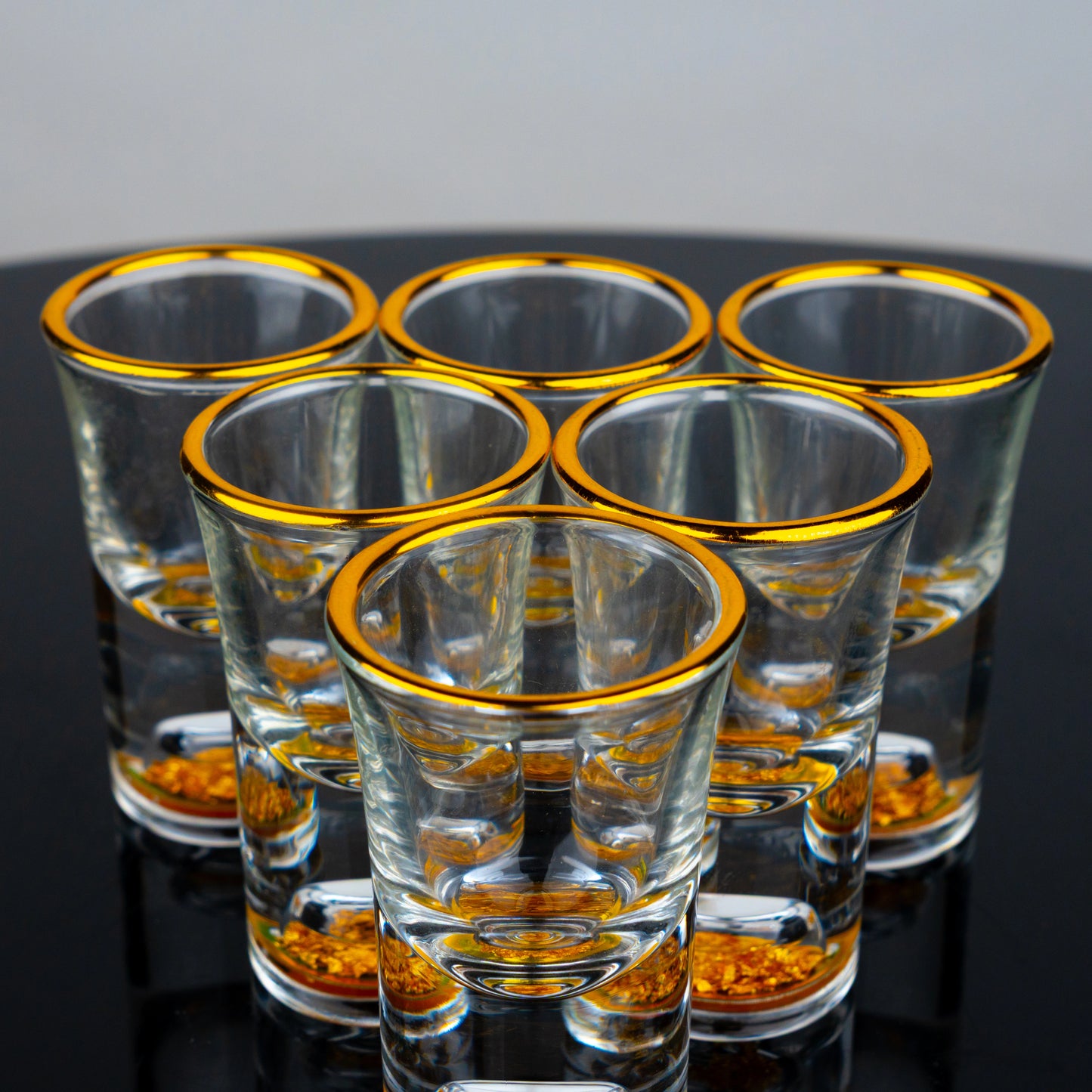Gold Base Mini Shot Glasses - Set of 6