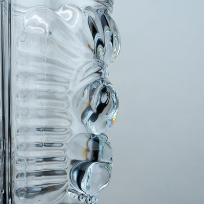 Clear Sculptural Tiki Glasses - Set of 6