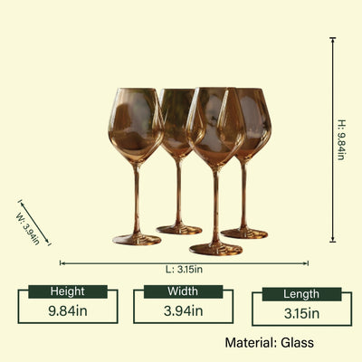 Amber Luxe Wine Glasses - Set of 4