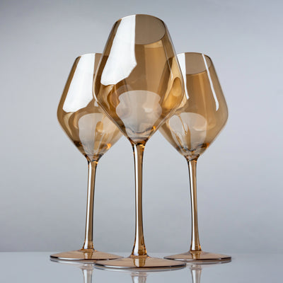 Amber Luxe Wine Glasses - Set of 4