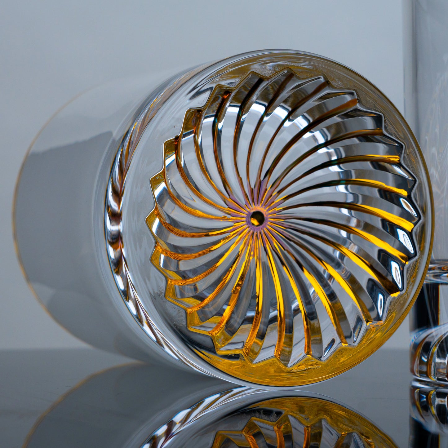 Gold Striped Whiskey Decanter Set