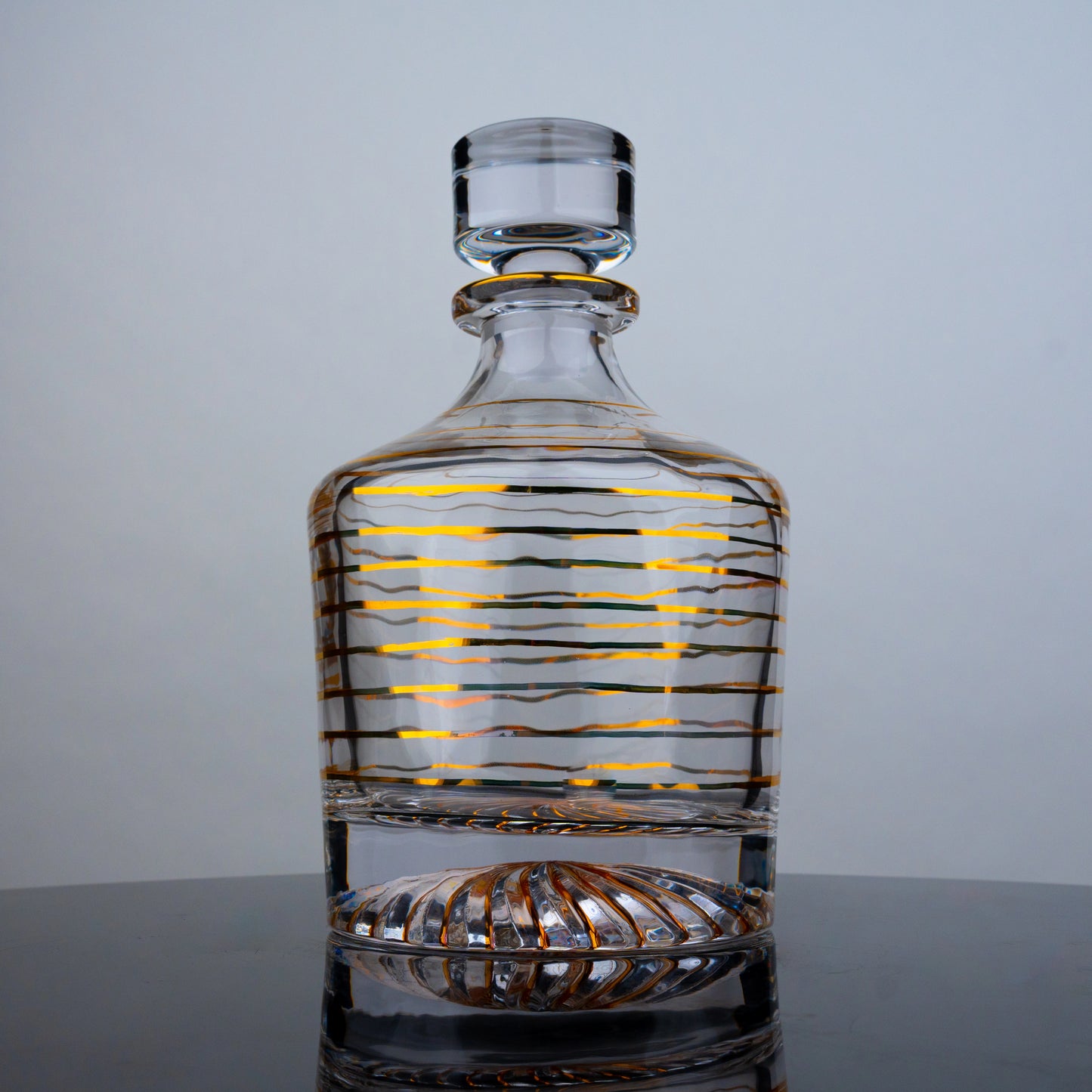 Gold Striped Whiskey Decanter Set